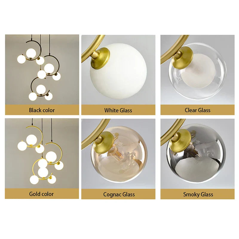 DecorBites™ Glass Ball Pendant Light | Modern Nordic G9 LED Lamp for Living Room & Bedroom