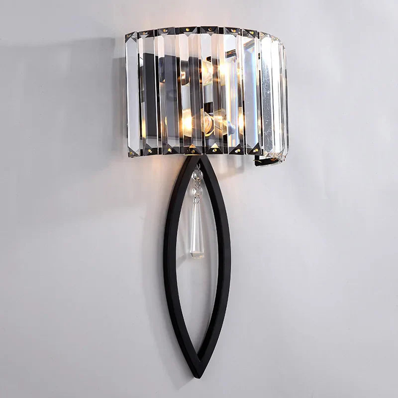 DecorBites™ Crystal LED Black Wall Lamp for Bedroom, Living Room, and Aisle