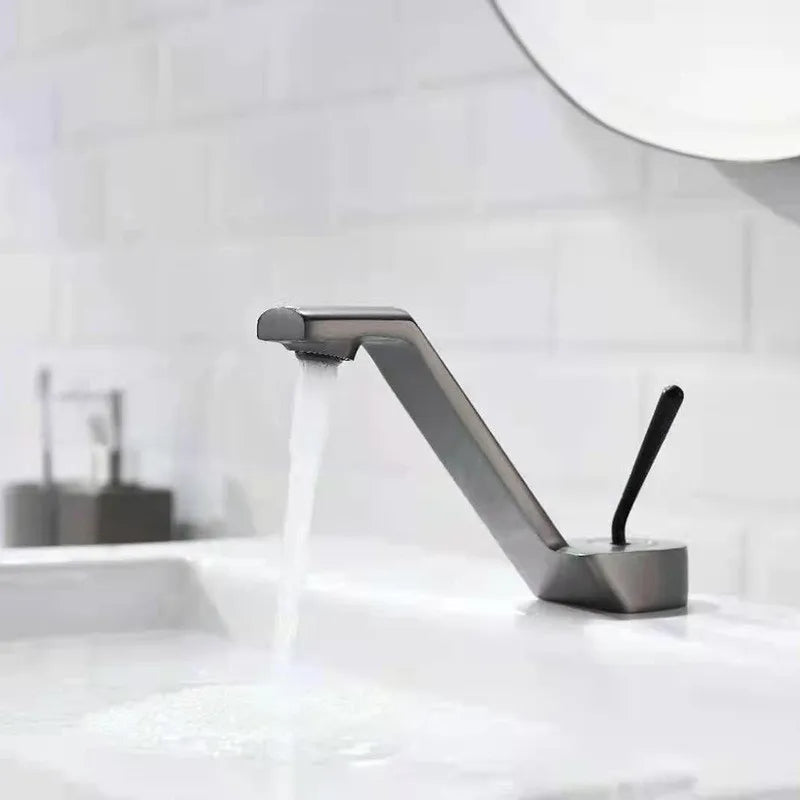 DecorBites™ Black Basin Faucet: Modern Single Handle Waterfall Mixer Tap for Bathroom