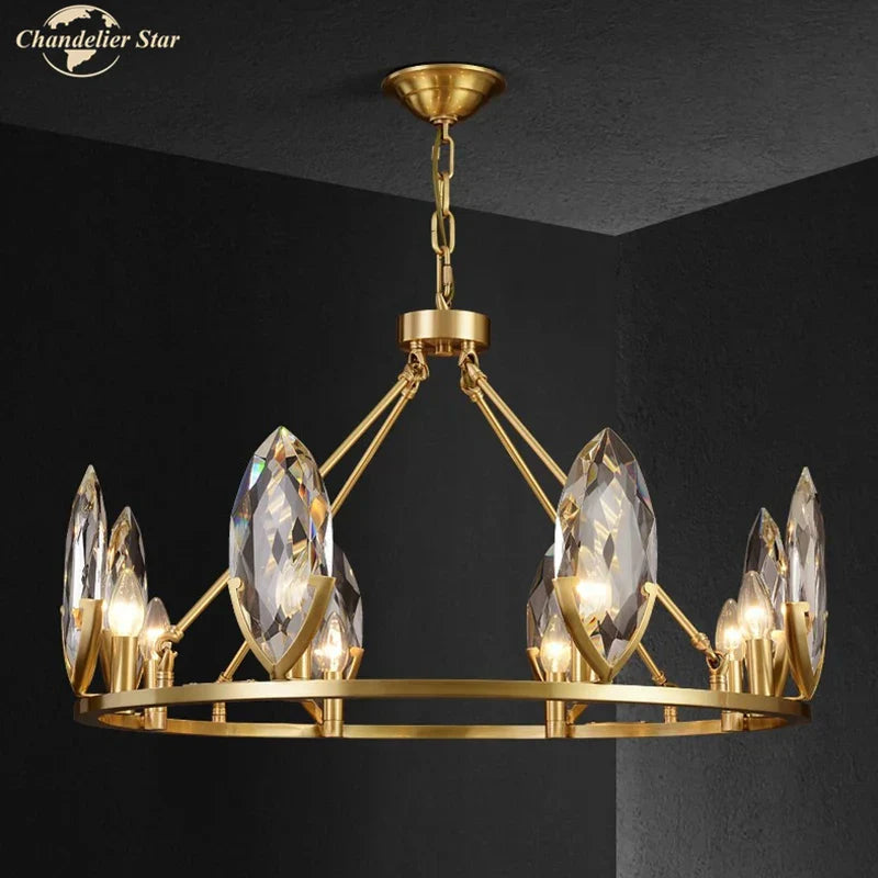DecorBites™ Crystal Chandelier LED Lighting Fixture for Luxurious Living Spaces