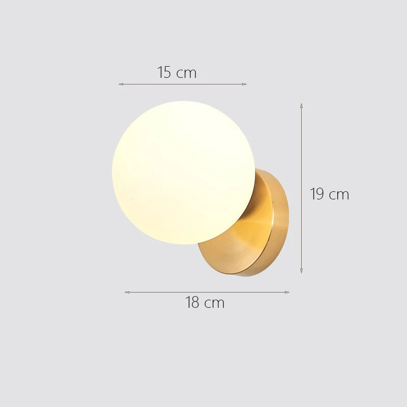 Lámpara de pared de bola de cristal DecorBites™: Estilo nórdico minimalista moderno, iluminación de lujo para el dormitorio