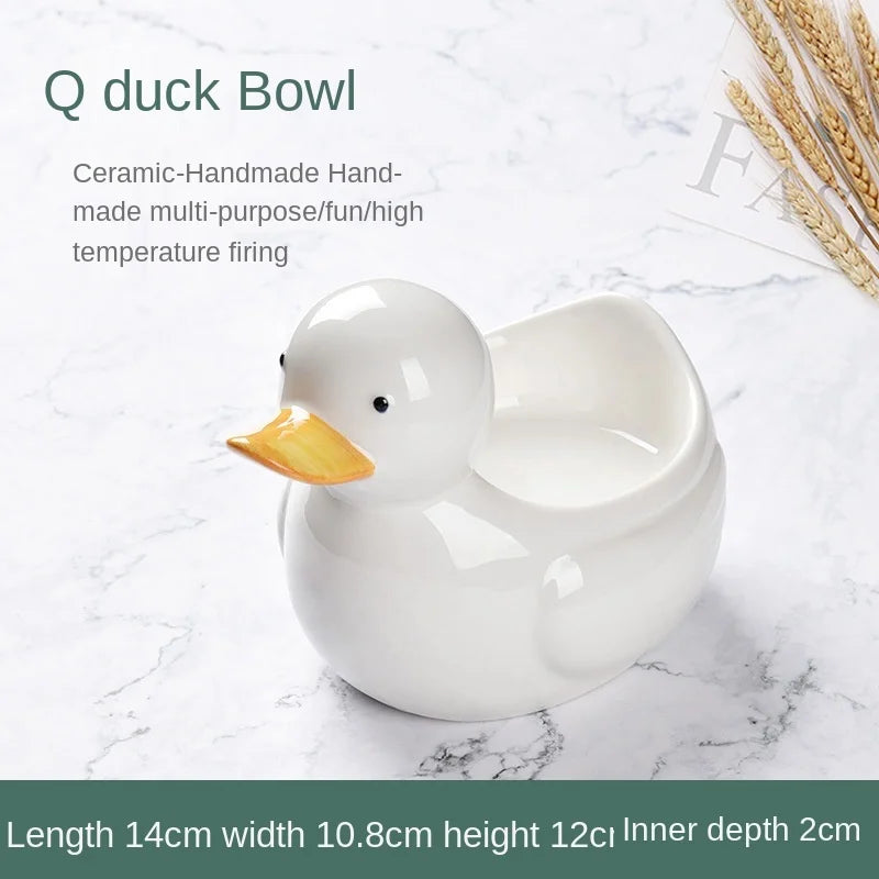 DecorBites™ Duck Ceramic Dessert Bowl Snack Sushi Storage Breakfast Bowl