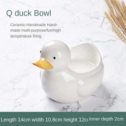 DecorBites™ Duck Ceramic Dessert Bowl Snack Sushi Storage Breakfast Bowl