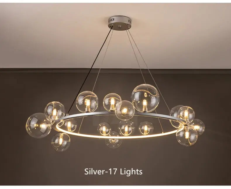 DecorBites™ Modern LED Glass Chandelier with Adjustable Cord