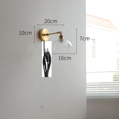 DecorBites™ Green Glass LED Wall Light with Pull Chain Switch - Modern Nordic Design