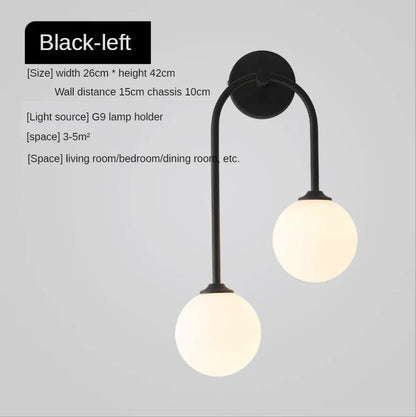 DecorBites™ Gold Glass Ball Wall Sconce | Modern Nordic Bedside Lighting for Bedroom