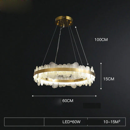 DecorBites™ Golden Stainless Steel LED Designer Chandelier for Dining Room