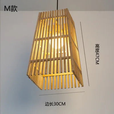 DecorBites™ Japanese Bamboo Chandelier Lights for Bedroom Living Room Tea Room Zen Lamps