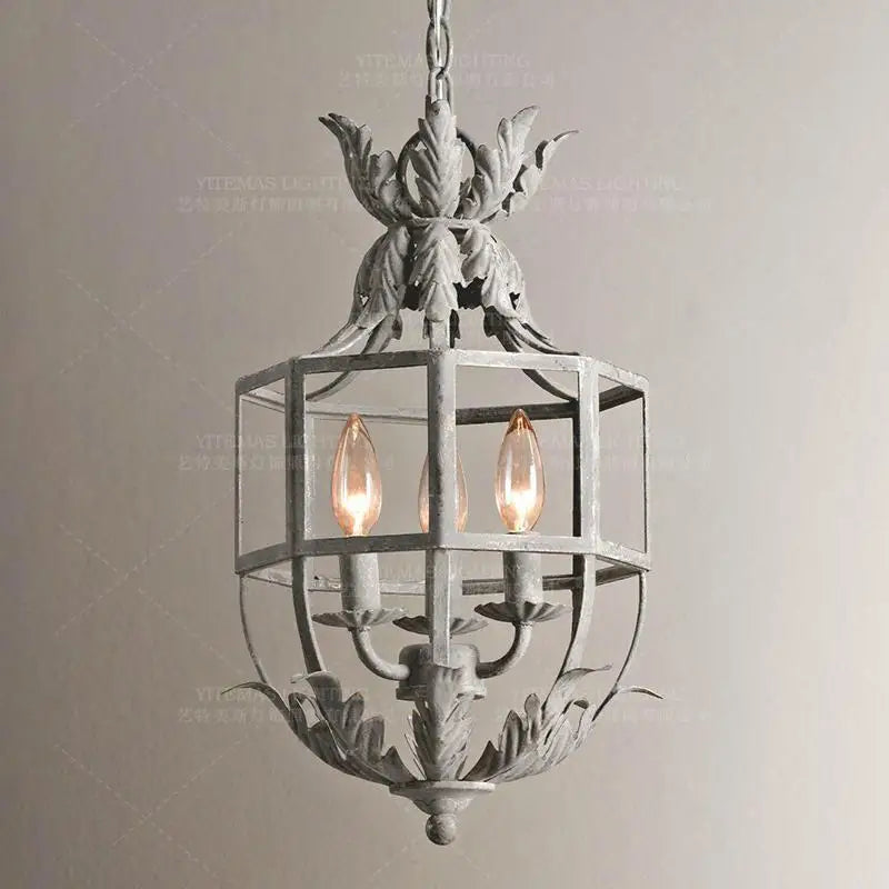 Decorbites™ Graue Metallkäfig-Laternen-Kronleuchter - Vintage Hängelampe