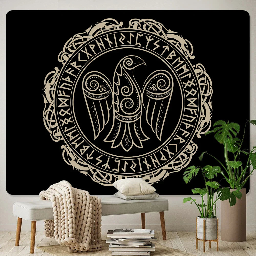 Decobites Viking Energy Meditation Tapestry: Spiritual Home Decor for Hippie Bohemian Vibes