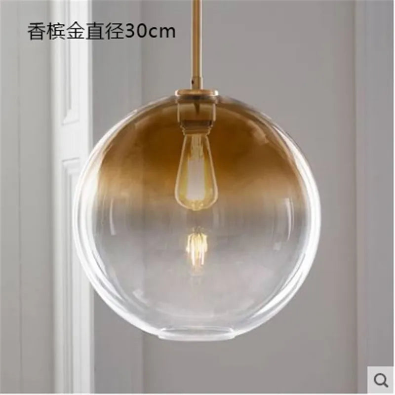 Lámpara colgante LED de bola de cristal DecorBites™: Decoración moderna de cocina nórdica en plata y oro