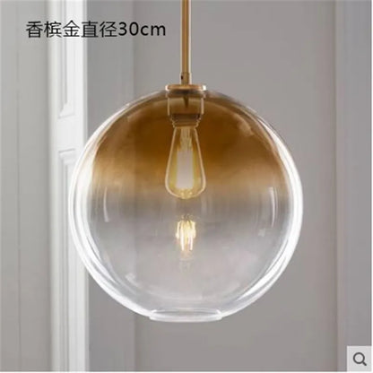 Lámpara colgante LED de bola de cristal DecorBites™: Decoración moderna de cocina nórdica en plata y oro