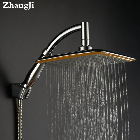 DecorBites™ 20cm Square Chrome Rainfall Shower Head with Arm