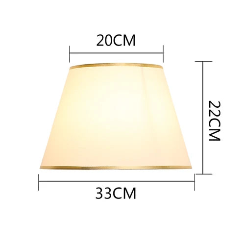 DecorBites™ Golden Edge Large Cloth Lampshade Cover for Bedroom Bedside Floor Lamp