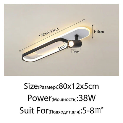 DecorBites™ Acrylic LED Chandelier with Spotlights, Black/Gold, Living Room Bedroom Lighting