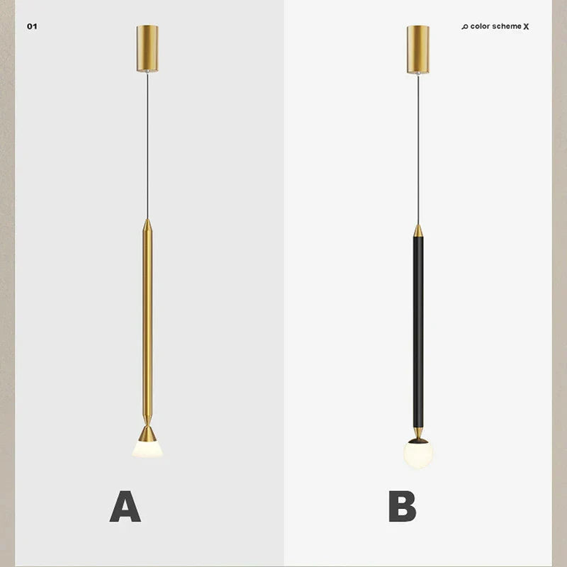 DecorBites™ Black Gold Hanging Nordic Lamp with Long Cable for Bedroom Sconces