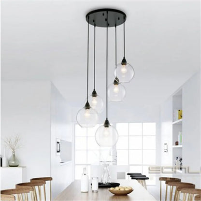 DecorBites™ Hand Blown Clear Glass Globe Lamp Shade with 2 Ends Opening, D18cm Glass Cover Ball Lampshade