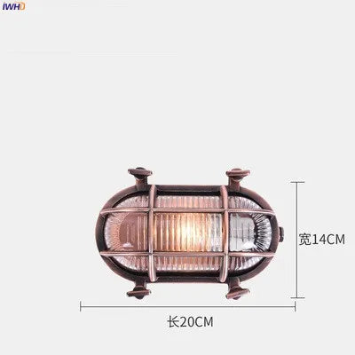 Lámpara de pared industrial exterior Decorbites™ impermeable LED para porche jardín balcón