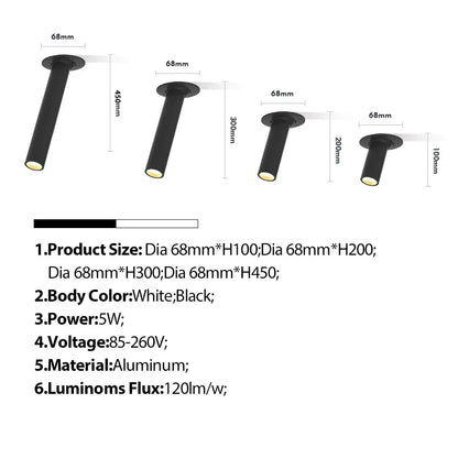 DecorBites™ 5W LED Bar Ceiling Spotlight: Modern High-Quality Adjustable Indoor Lighting