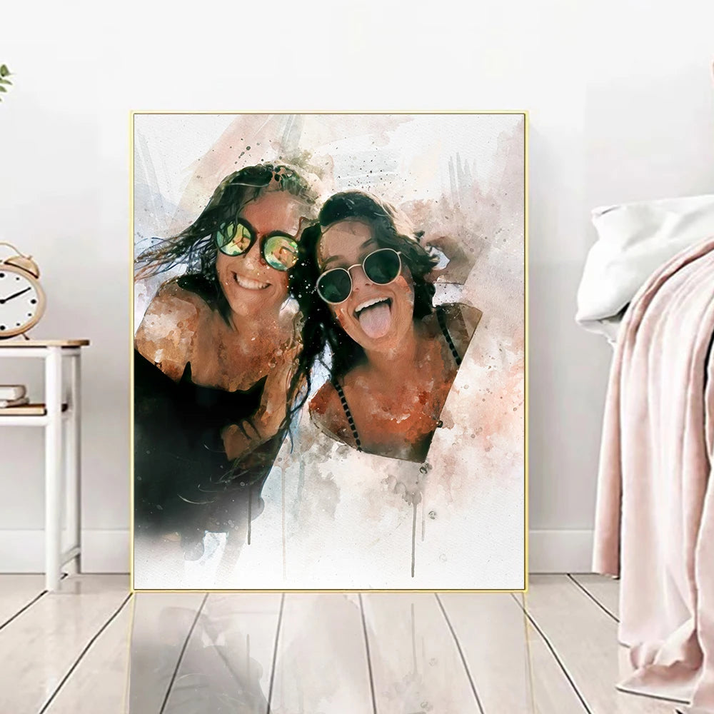 Personalised Watercolour Canvas Art Print