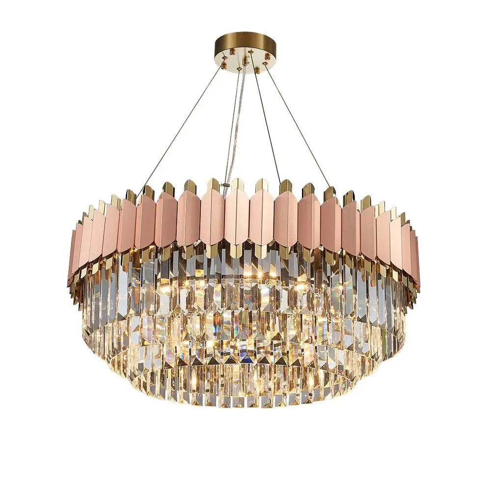 DecorBites™ E14 LED Crystal Stainless Steel Rose Gold Pendant Lights