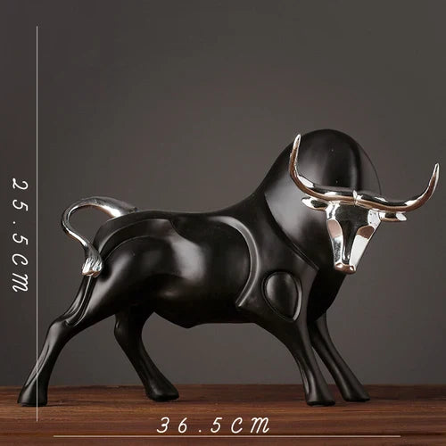 DecorBites™ Bull Sculpture Resin Animal Statue Home Decor Craft Figurine