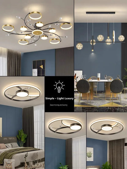 DecorBites™ LED Chandelier: Modern Whole House Indoor Lighting for Bedroom, Living Hall, and Dining Room