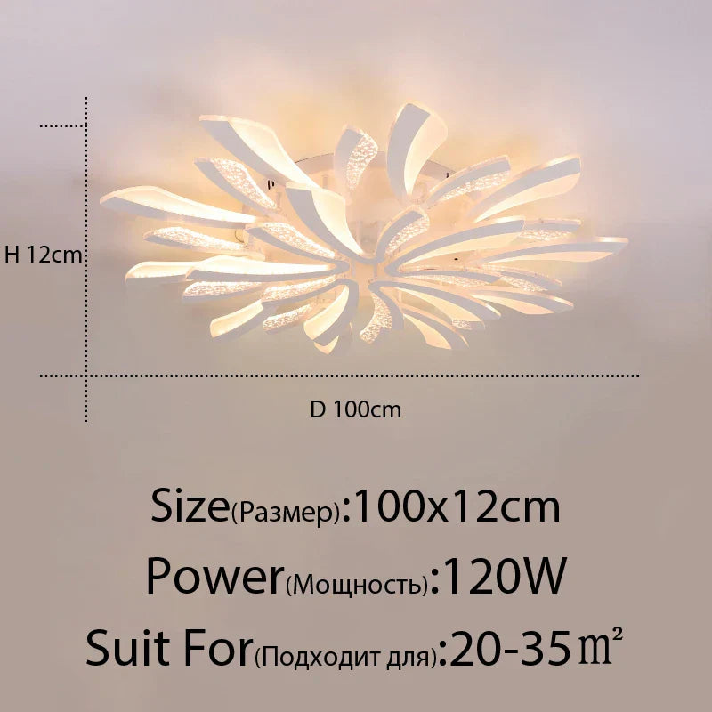 Lámpara de techo LED DecorBites™ para sala de estar, dormitorio, comedor o estudio, blanca y negra.