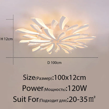 Lámpara de techo LED DecorBites™ para sala de estar, dormitorio, comedor o estudio, blanca y negra.