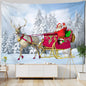 Decobites Santa Claus Sleigh Tapestry Wall Hanging Witchcraft Christmas Day Girl Home Decor