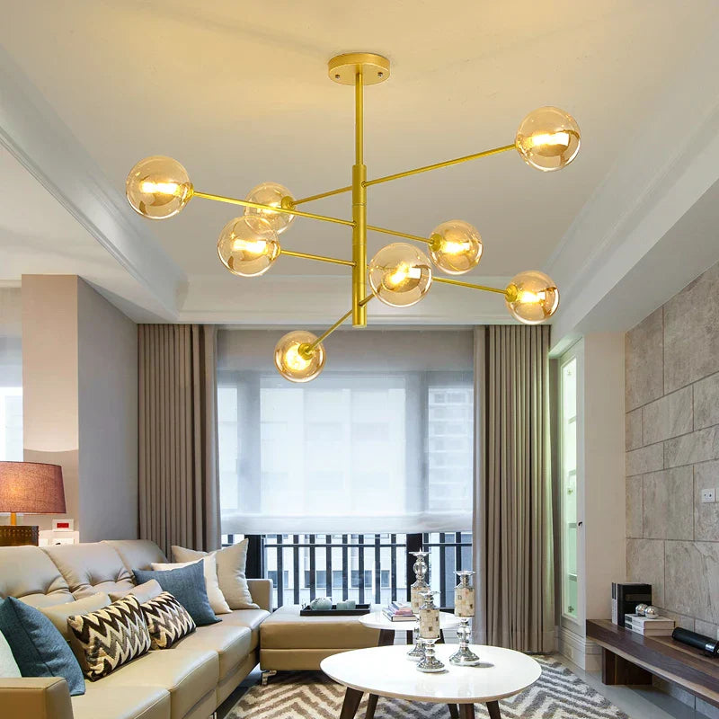 ثريا DecorBites™ G9 LED باللونين الأسود والذهبي لغرفة المعيشة وغرفة النوم وإضاءة معلقة حديثة