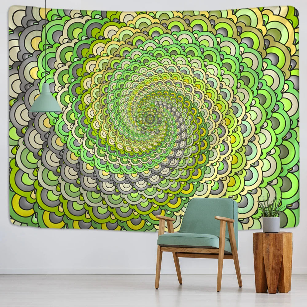 Decobites Psychedelic Mandala Tapestry Wall Hanging Beach Mat Home Decor