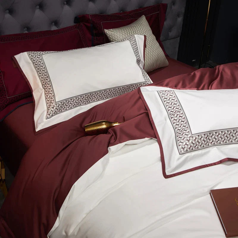 Juego de cama DecorBites™ de algodón egipcio de lujo: funda nórdica, sábana bajera y 2 fundas de almohada