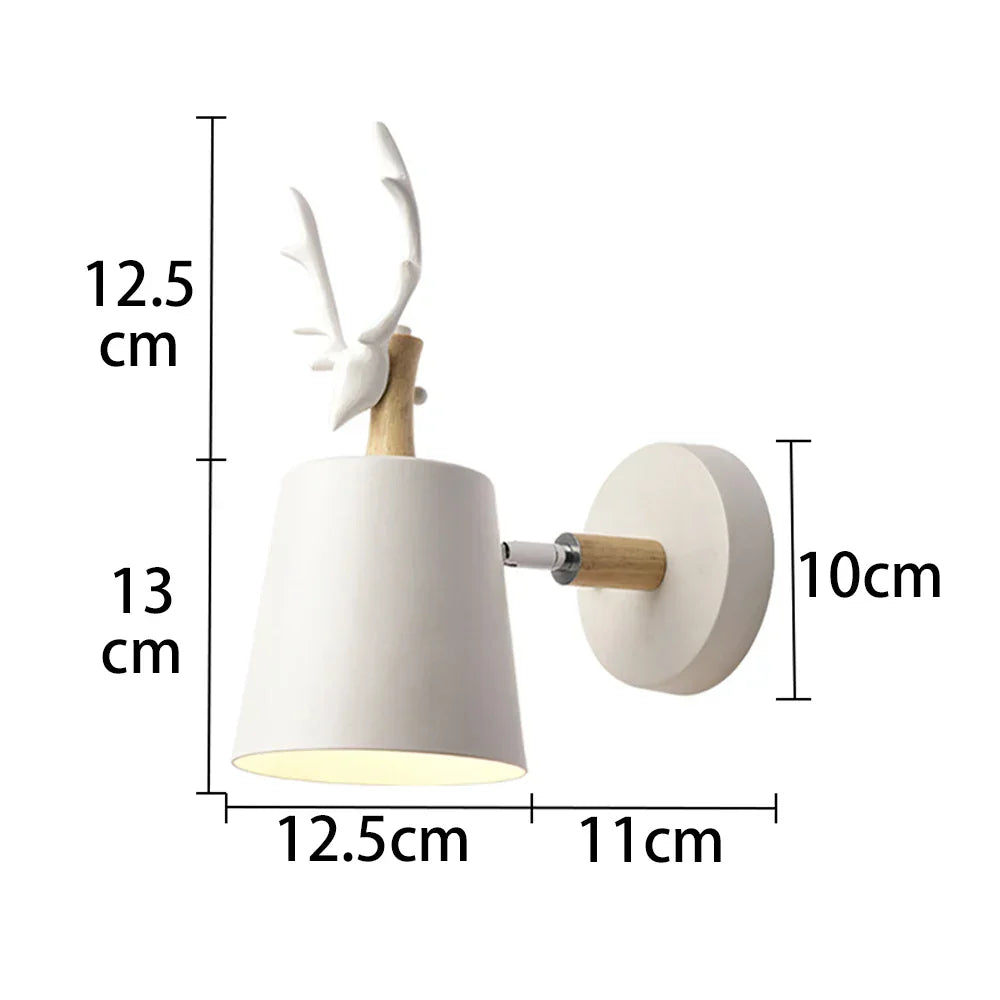 Decorbites™ LED Geweih Wandlampe Bunte Holzschnitzerei Nordisch Vintage Modern Loft Licht