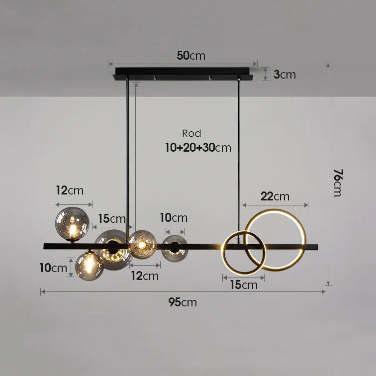 DecorBites™ Glass Bubble Chandelier: Nordic Minimalist Restaurant & Bar Magic Bean Lamp