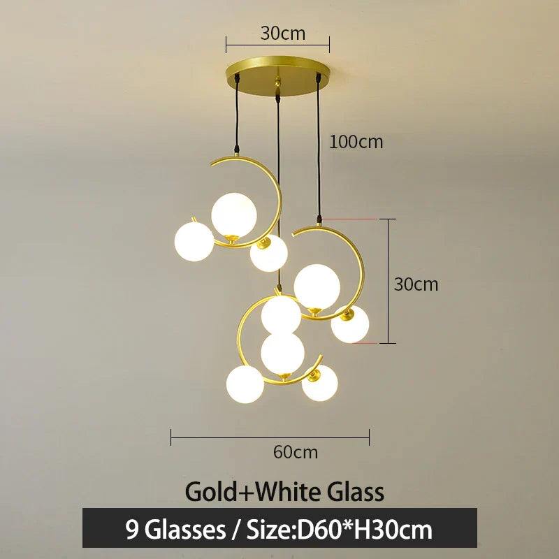 DecorBites™ Glass Ball Pendant Light | Modern Nordic G9 LED Lamp for Living Room & Bedroom