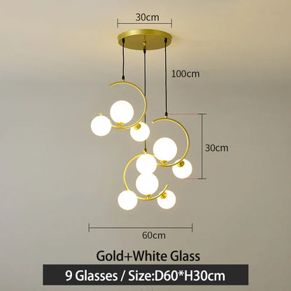 DecorBites™ Glass Ball Pendant Light | Modern Nordic G9 LED Lamp for Living Room & Bedroom