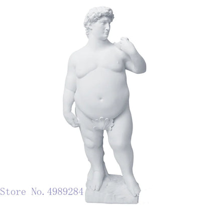 DecorBites™ David Obesity Resin Sculpture: Nude Male Figure Art Home Decor Ornament