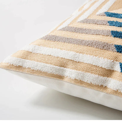 غطاء وسادة مطرز تجريدي من DecorBites™ مقاس 45×45 سم، وردي بيج، لغرفة المعيشة