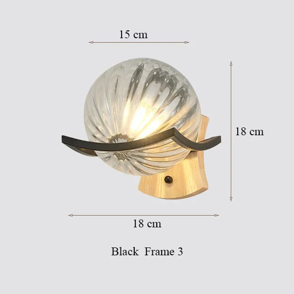 DecorBites™ Japanese Moon Wood Wall Lamp - Minimalist Design - LED Sconce Lights