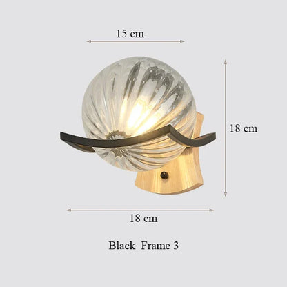 DecorBites™ Japanese Moon Wood Wall Lamp - Minimalist Design - LED Sconce Lights