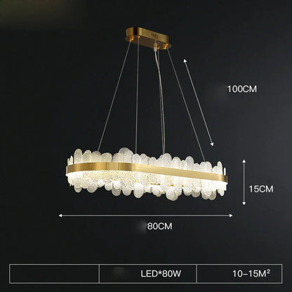 DecorBites™ Golden Stainless Steel LED Designer Chandelier for Dining Room