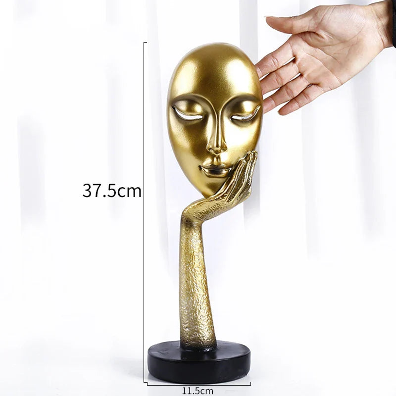 Decorbites™ Escultura de Arte Abstracta de Rostro Femenino en Resina, Adornos para la Decoración del Hogar