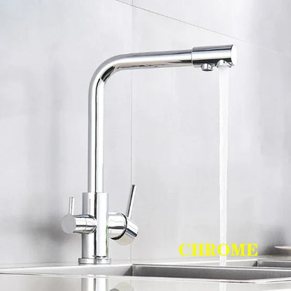 Decorbites™ Zweifachauslauf Chrom Küchenarmatur Wasserfilter Mischbatterie