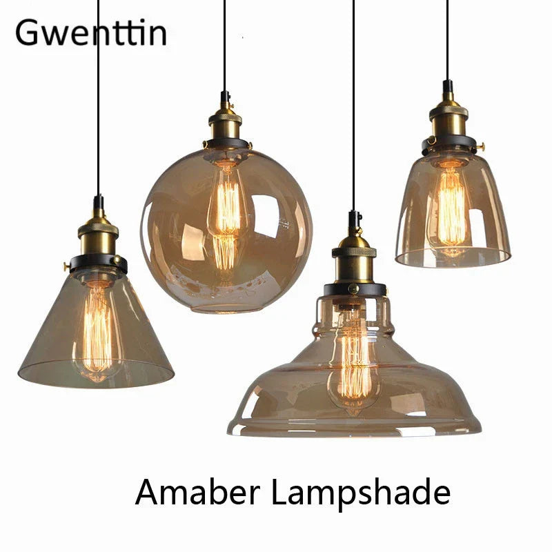 DecorBites™ Industrial Glass Pendant Light for Modern Home Decor