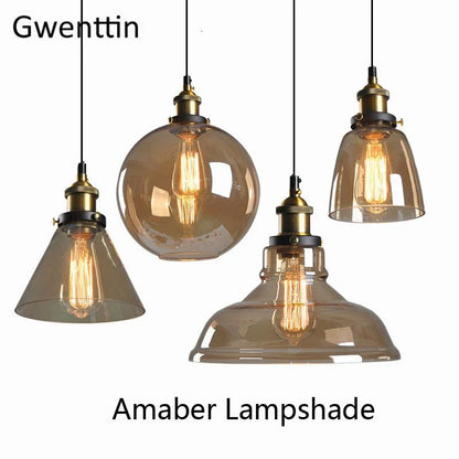 DecorBites™ Industrial Glass Pendant Light for Modern Home Decor