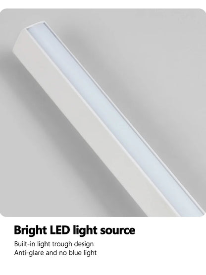 مصباح حائط طويل أسود من DecorBites™ - مصباح حائطي عصري بسيط لغرفة النوم وغرفة المعيشة والتلفزيون