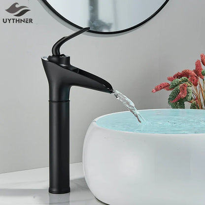 DecorBites™ Gold Waterfall Wine Glass Basin Faucet - Single Lever Bathroom Mixer