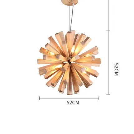 DecorBites™ Dandelion Wooden Pendant Lights - Solid Wood Hanging Lamps for Dining Room & Restaurant