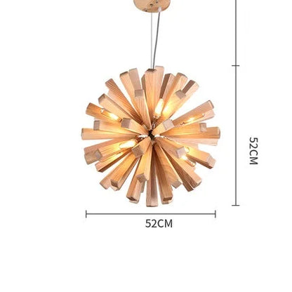 DecorBites™ Dandelion Wooden Pendant Lights - Solid Wood Hanging Lamps for Dining Room & Restaurant